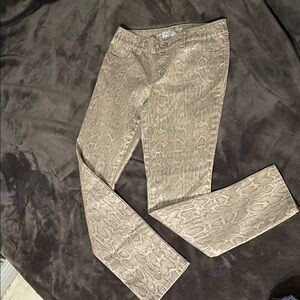 Chico's Tan Snake Print Straight Leg Jeans